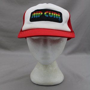 Vintage Surf Hat - Rip Curl Rainbow Patch Trucker Hat - Adult Snapback